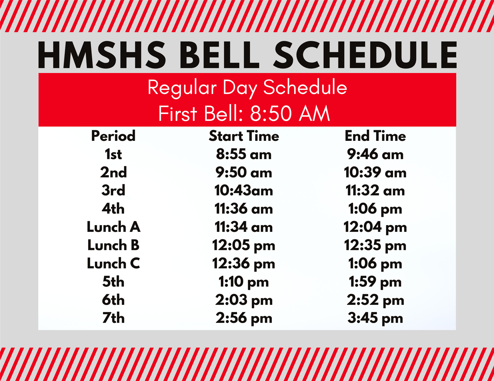 Regular Day Schedule